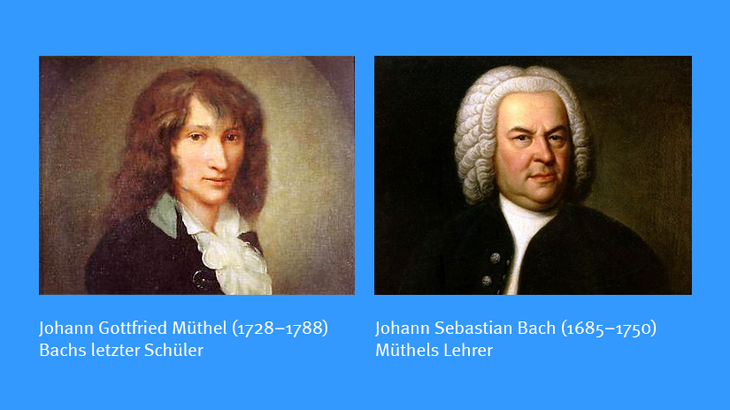Johann Gottfried Müthel (1728–1788), Bachs letzter Schüler bzw. Johann Sebastian Bach (1685–1750), Müthels Lehrer